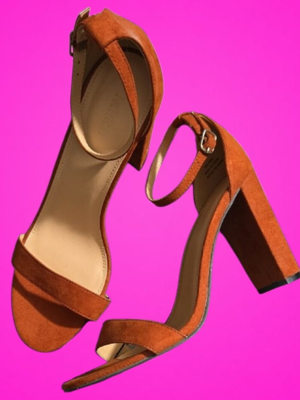 Forever 21 Burnt Orange Suede Block Heel Sandals